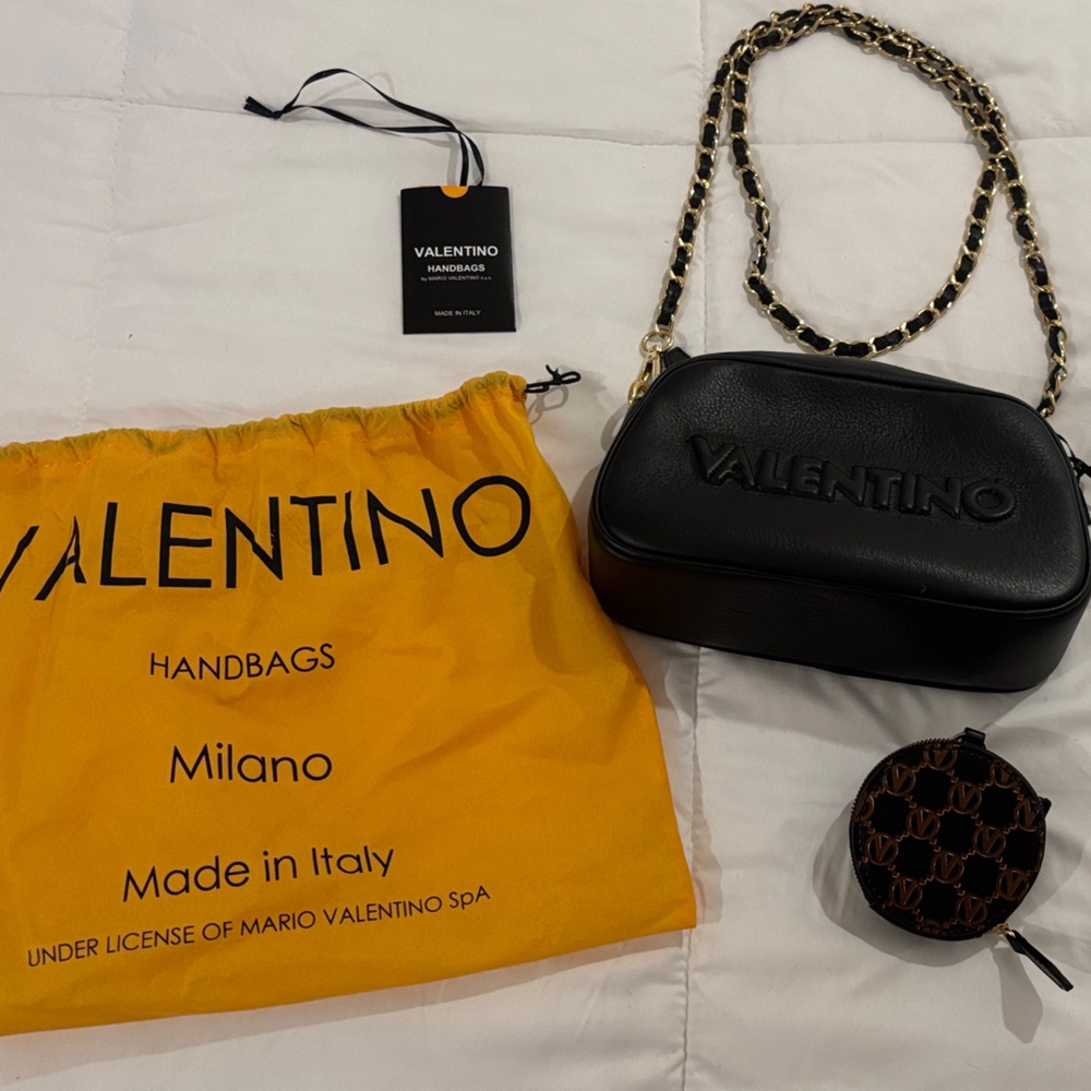 Valentino Black Crossbody Bag with Chain Strap